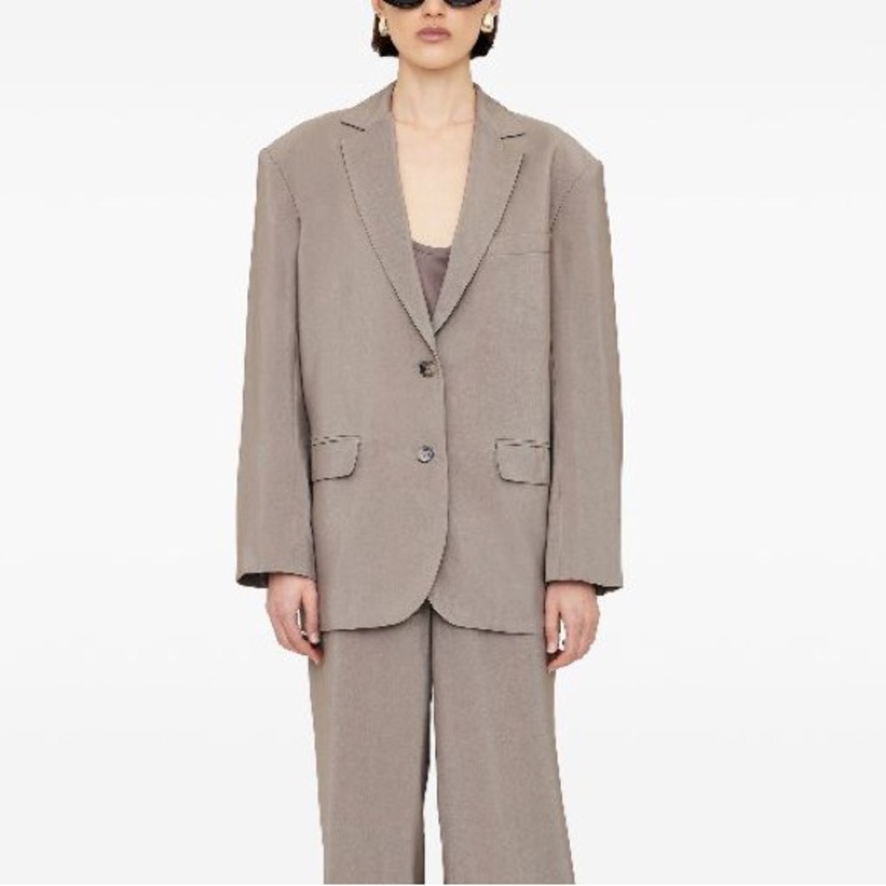 Anine Bing Taupe Quinn Blazer